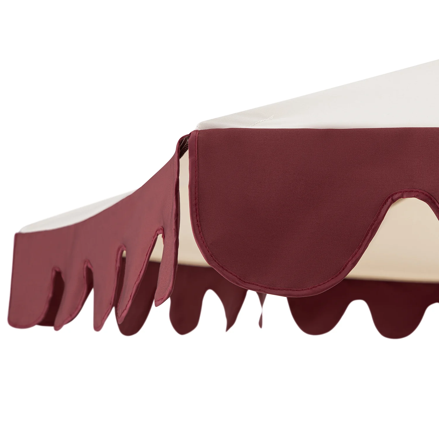 Margaux Scalloped Garden Tilt Parasol, Redcurrant and Beige - Image 6