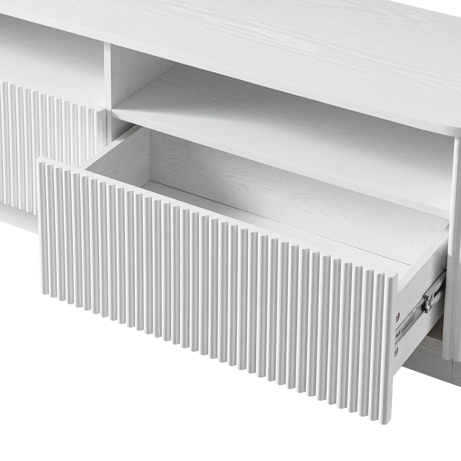 Maru 162cm TV Unit with Drawers, Washed White - Image 13