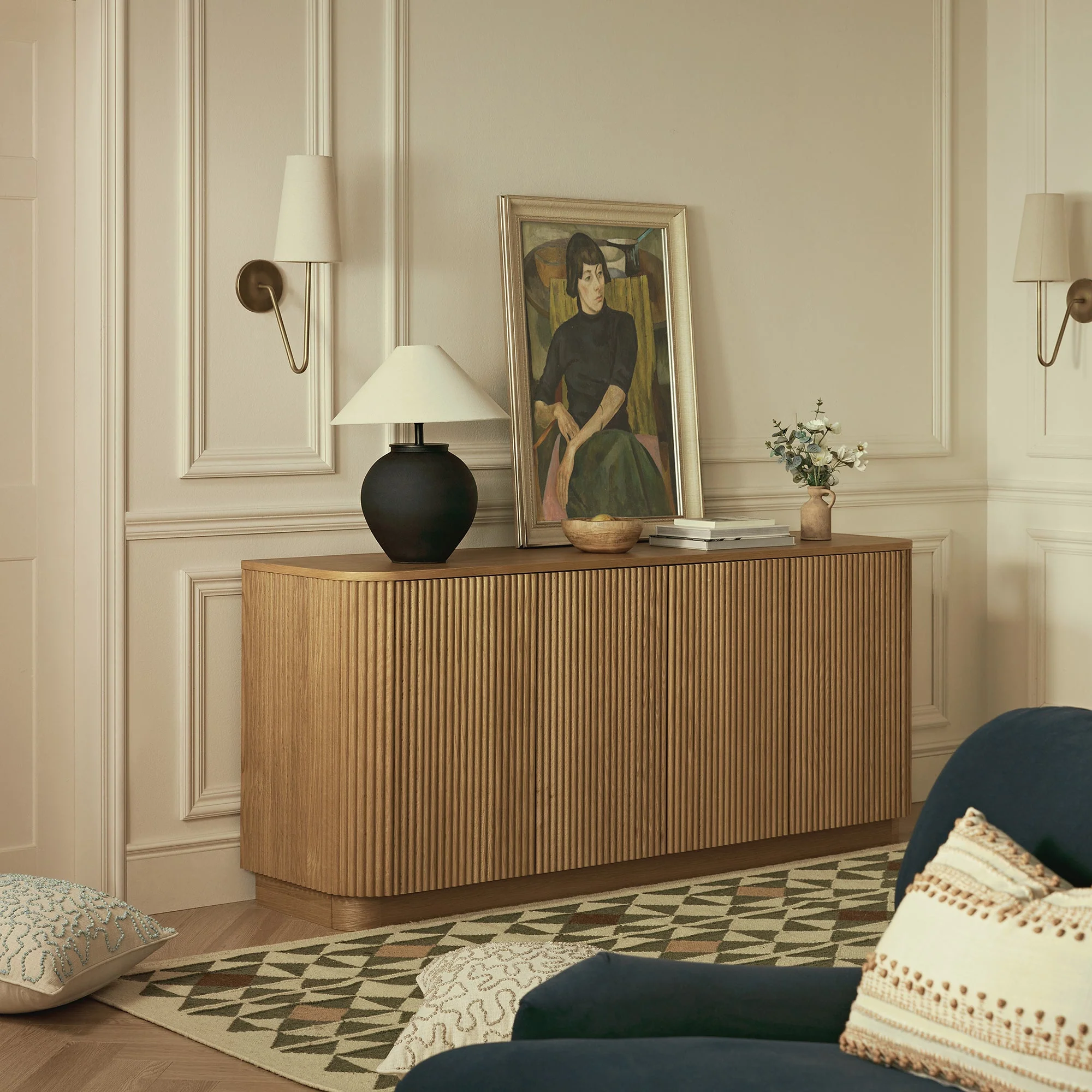Maru Large 4-Door Sideboard, Oak