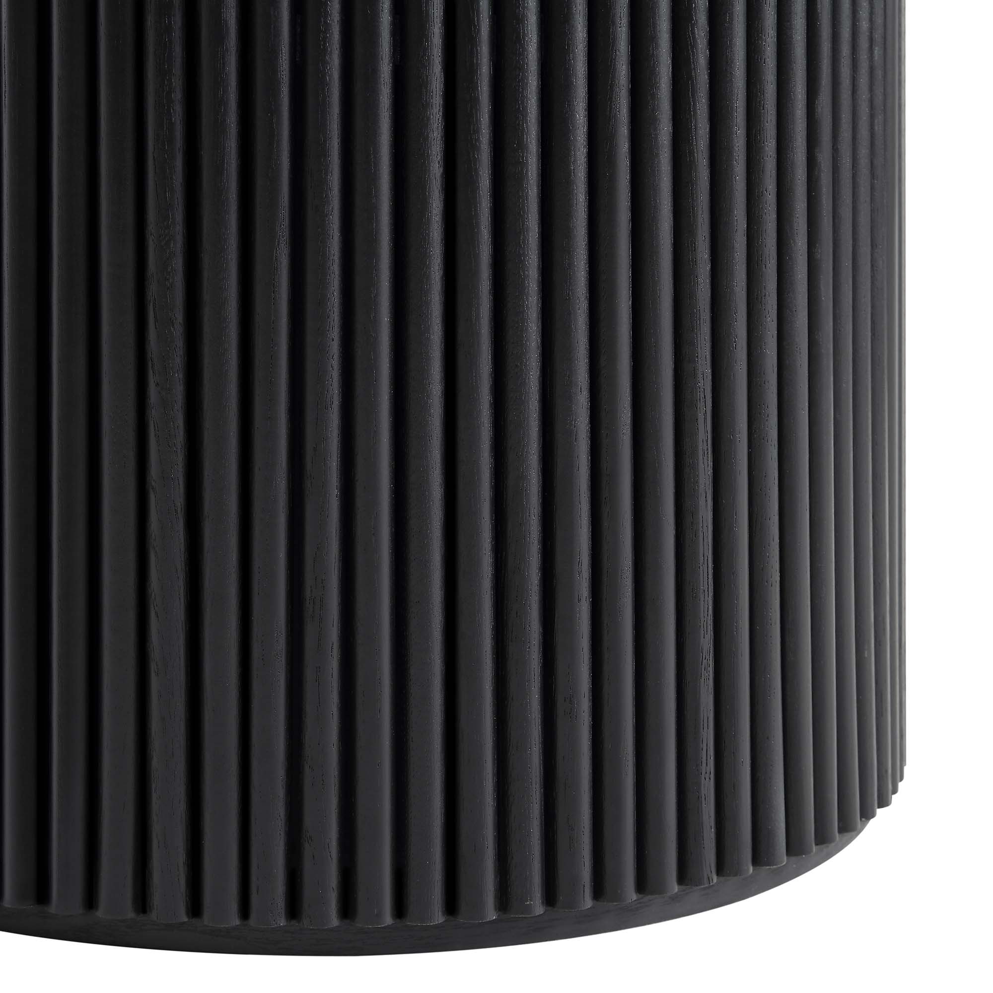Maru Round Oak Pedestal Dining Table, Black - Image 10