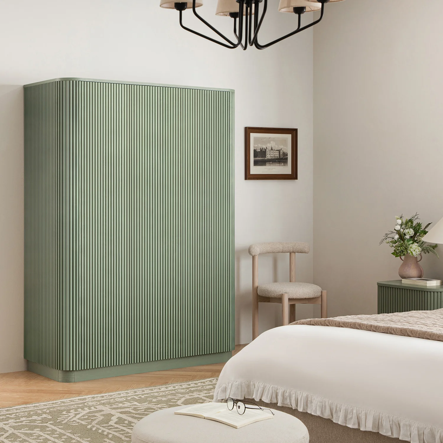 Maru Triple Wardrobe, Sage Green