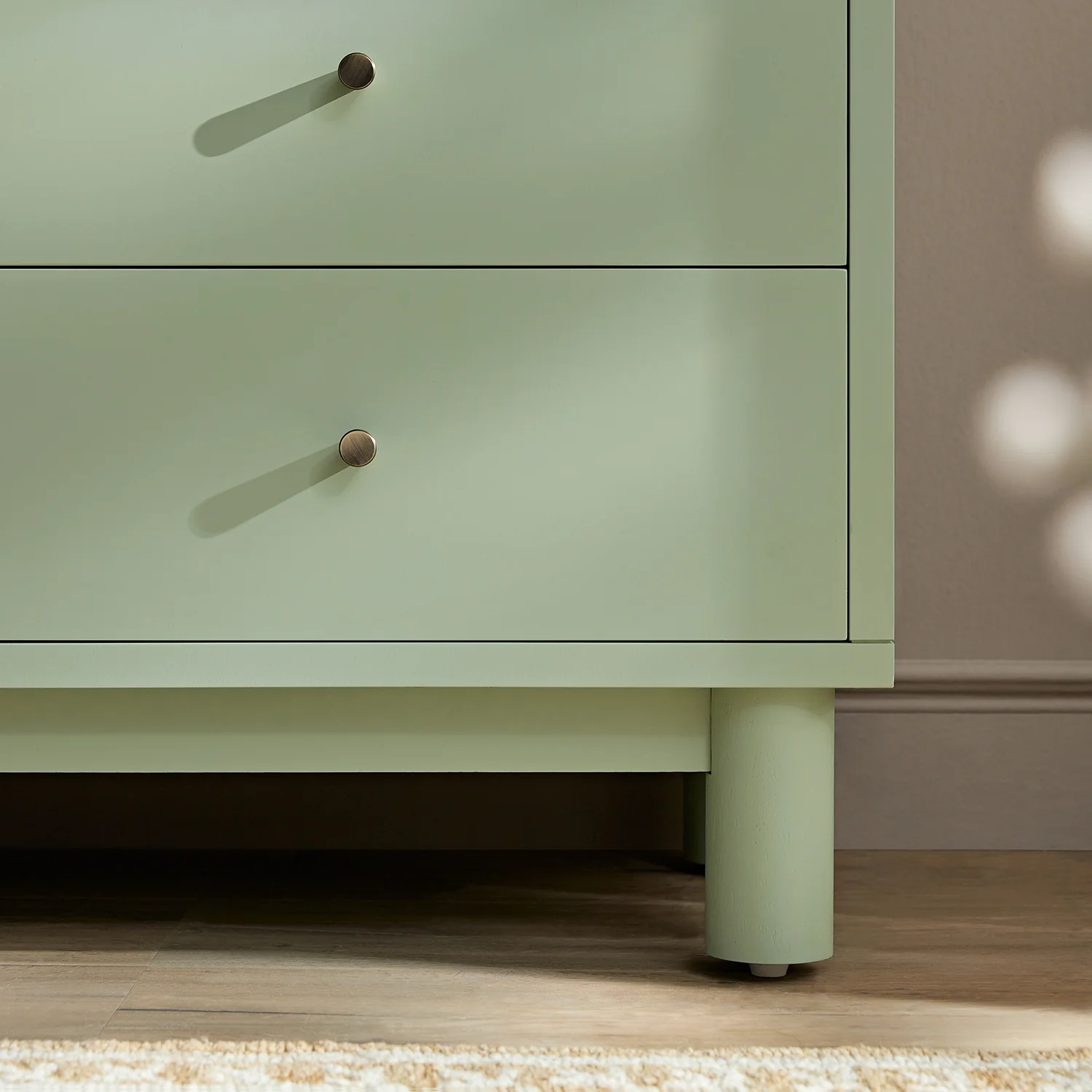 Maude 9 Drawer Chest, Muted Pistachio Ash with Raffia - Image 6