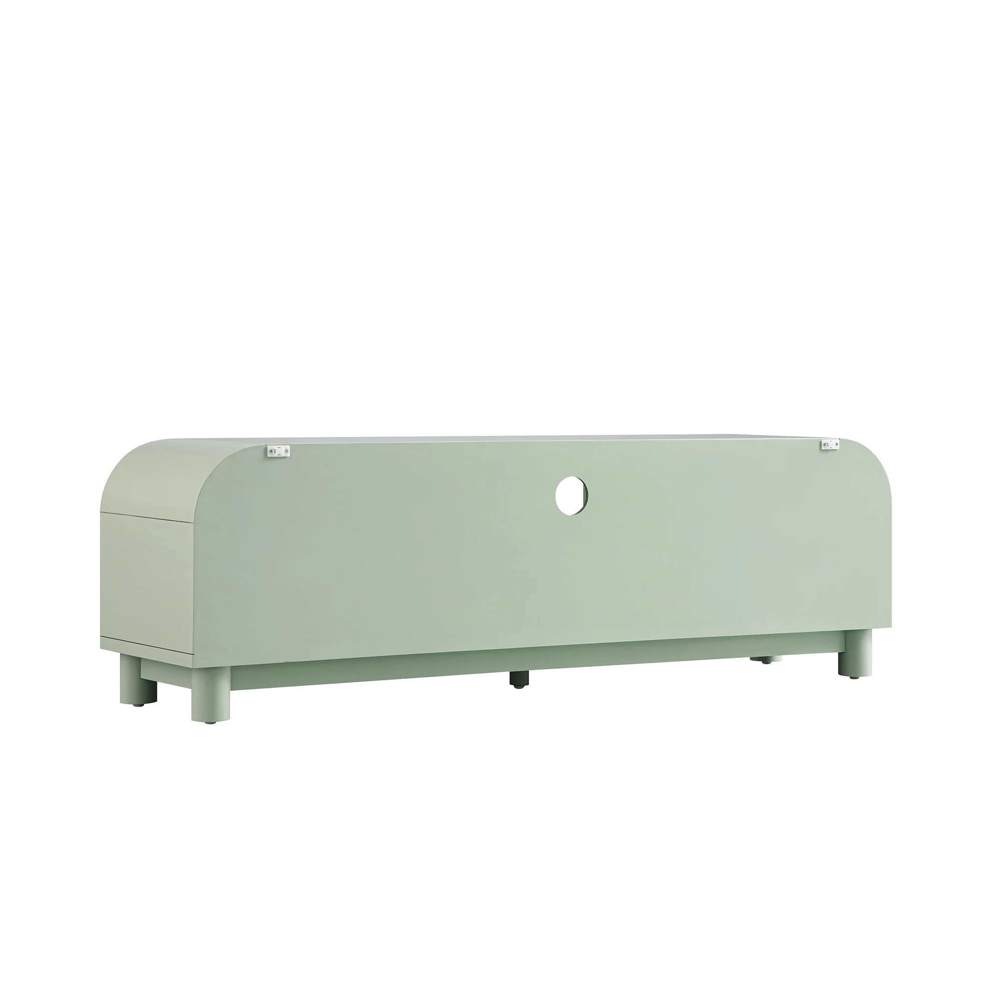 Maude TV Unit, Muted Pistachio Ash with Raffia - Image 15