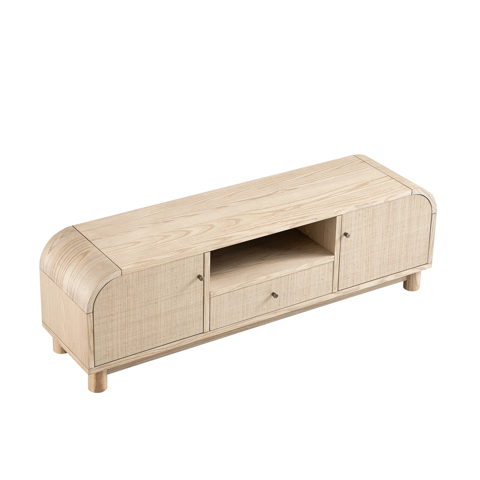 Maude TV Unit, Natural Ash with Raffia - Image 11
