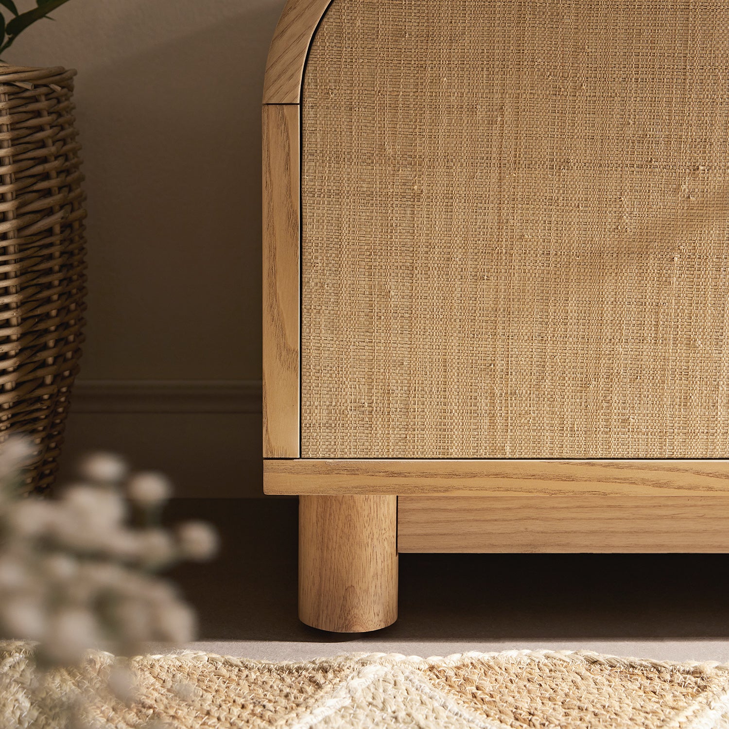 Maude TV Unit, Natural Ash with Raffia - Image 6