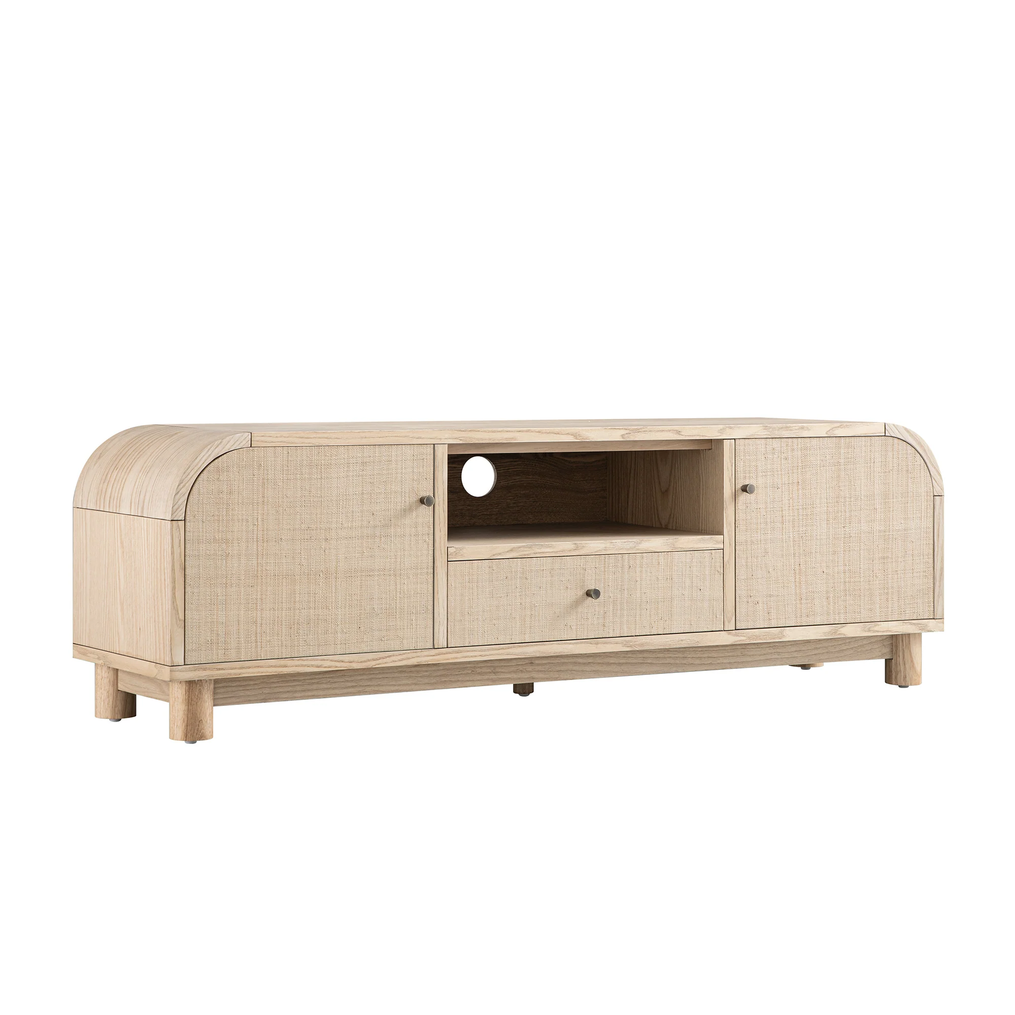 Maude TV Unit, Natural Ash with Raffia - Image 8