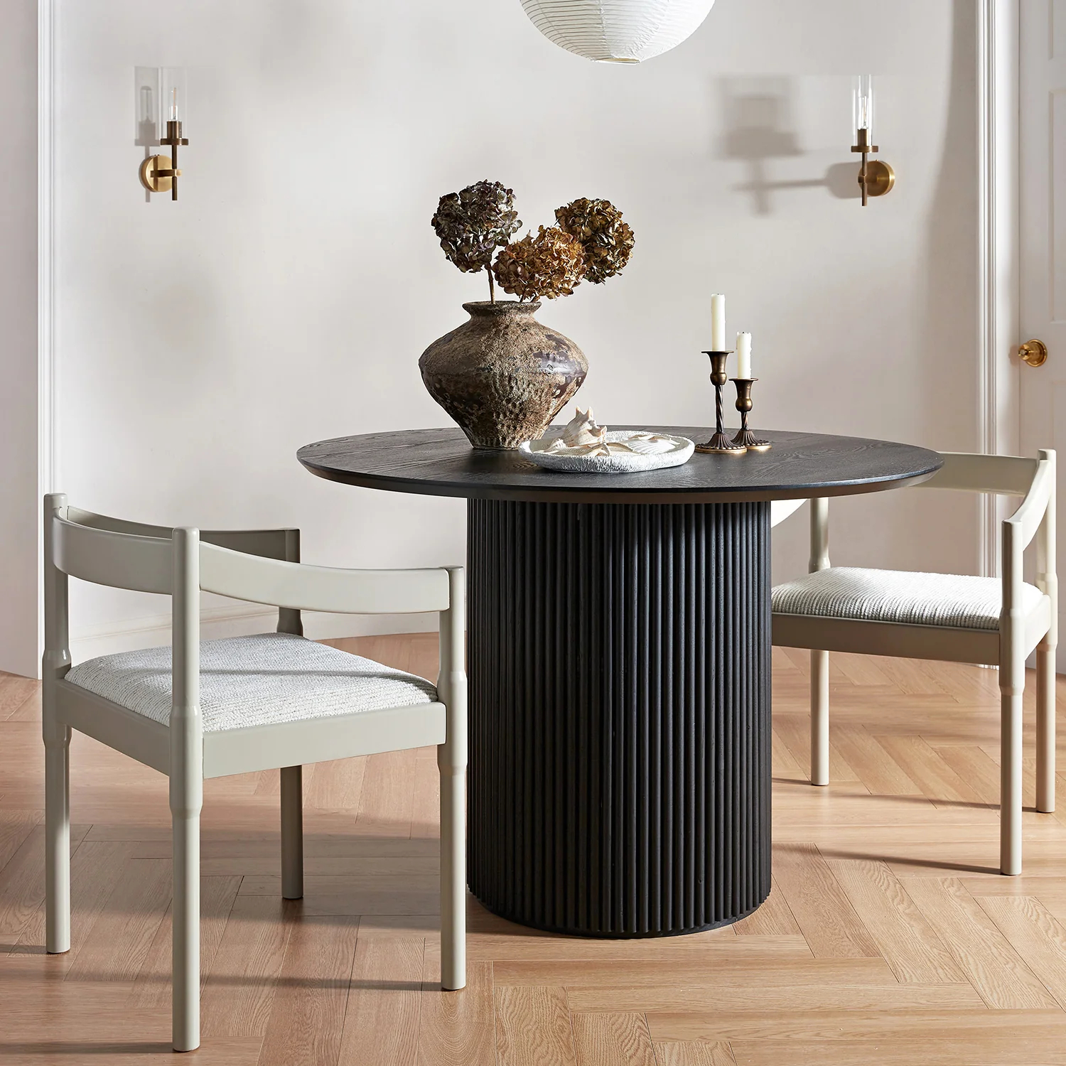 Minley 2-in-1 Carver Chair, Light Taupe High Gloss