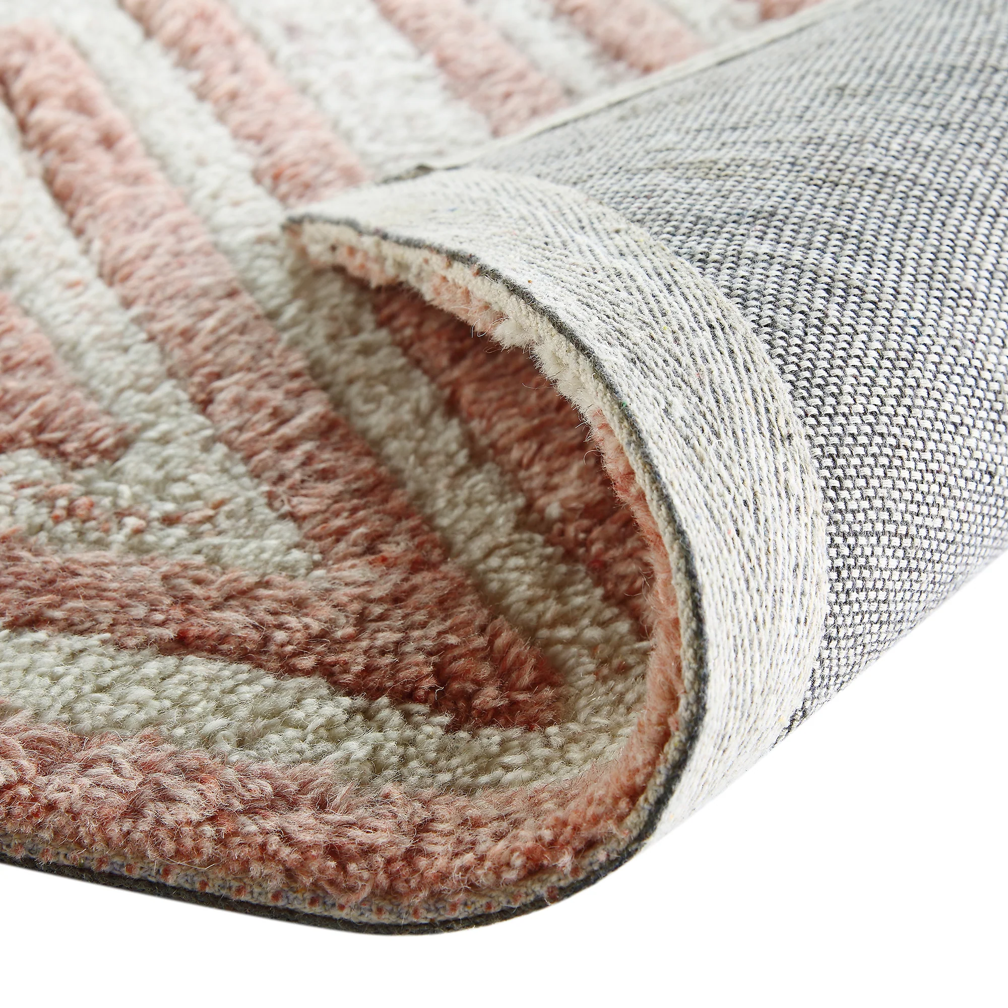 Nimbus Salmon Pink Hand Tufted New Zealand Wool Rectangular Rug - Image 6
