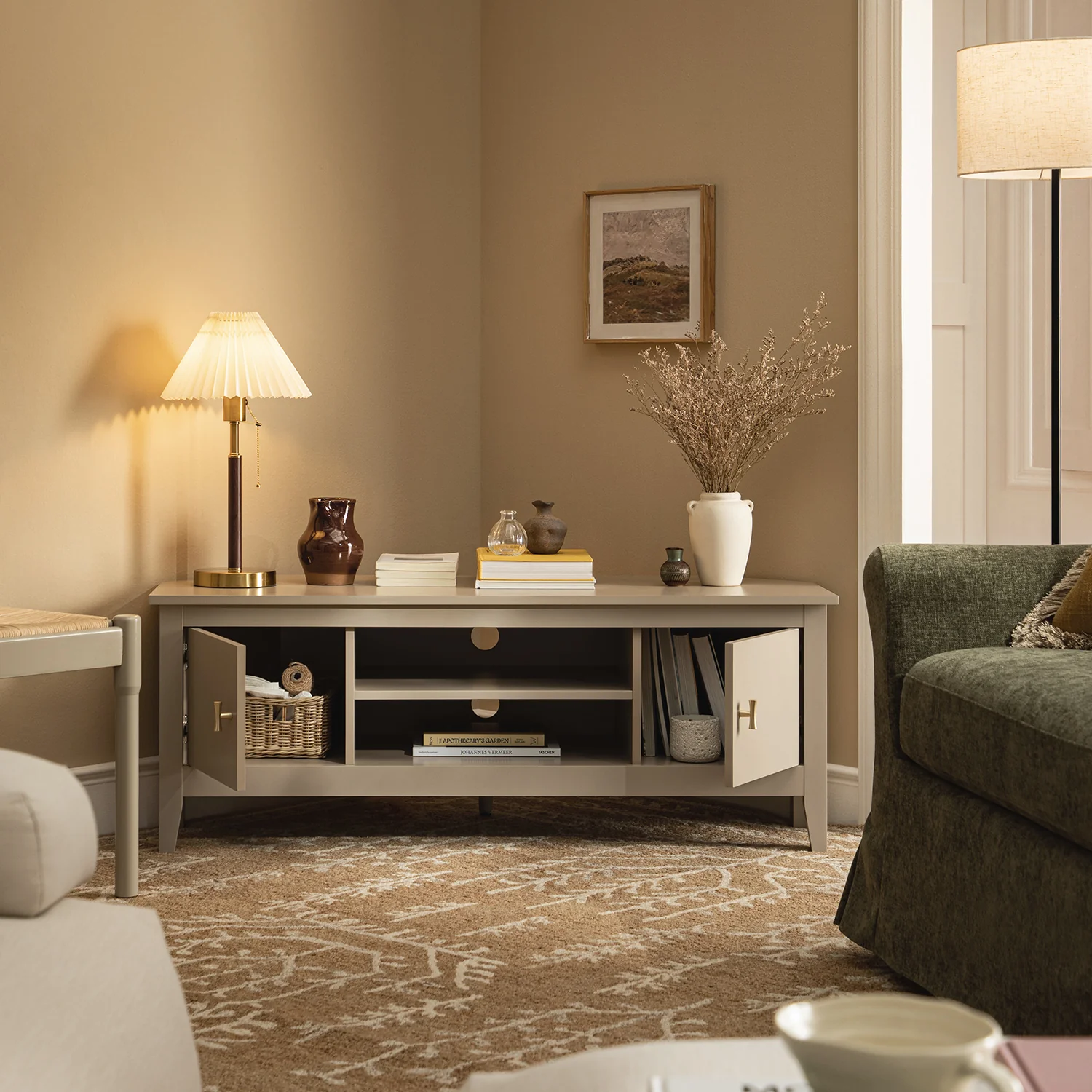 Oakham 120cm Corner TV Unit, Deep Greige - Image 4