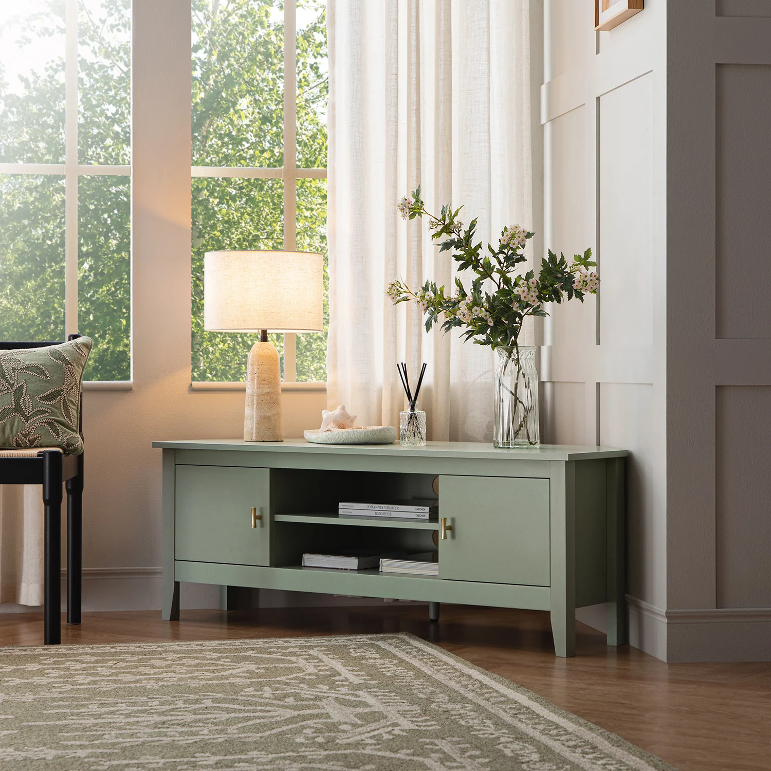 Oakham 120cm Corner TV Unit, Desert Sage