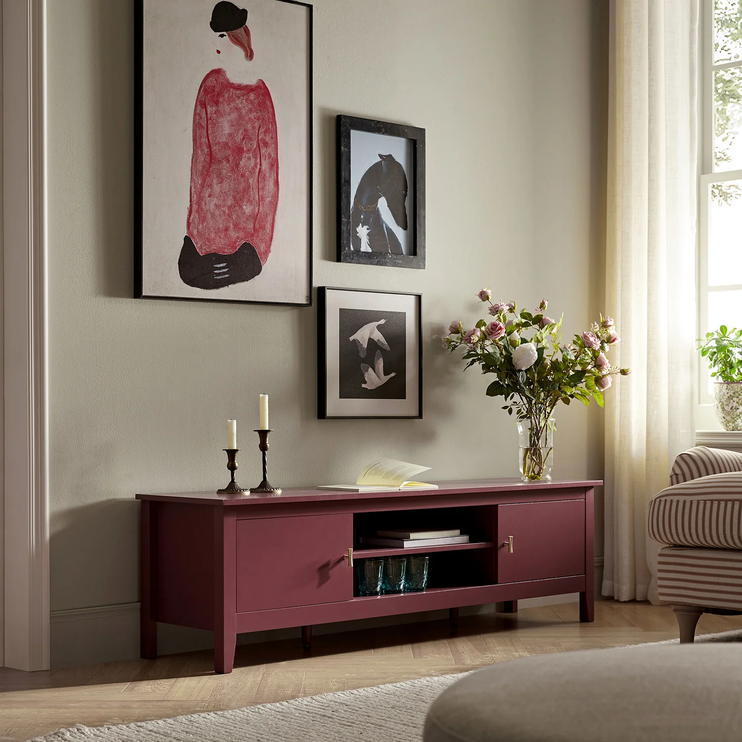 Oakham 150cm TV Unit, Wild Cherry