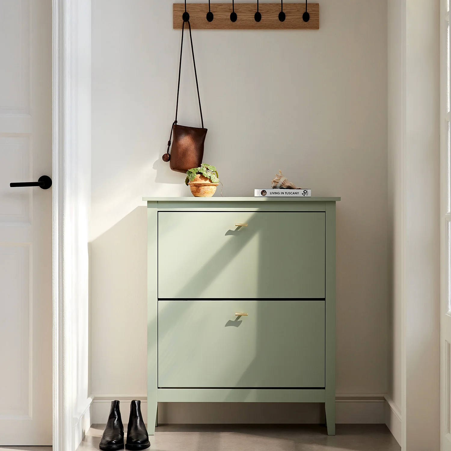 Oakham 2-Tier Shoe Cabinet, Desert Sage - Image 3