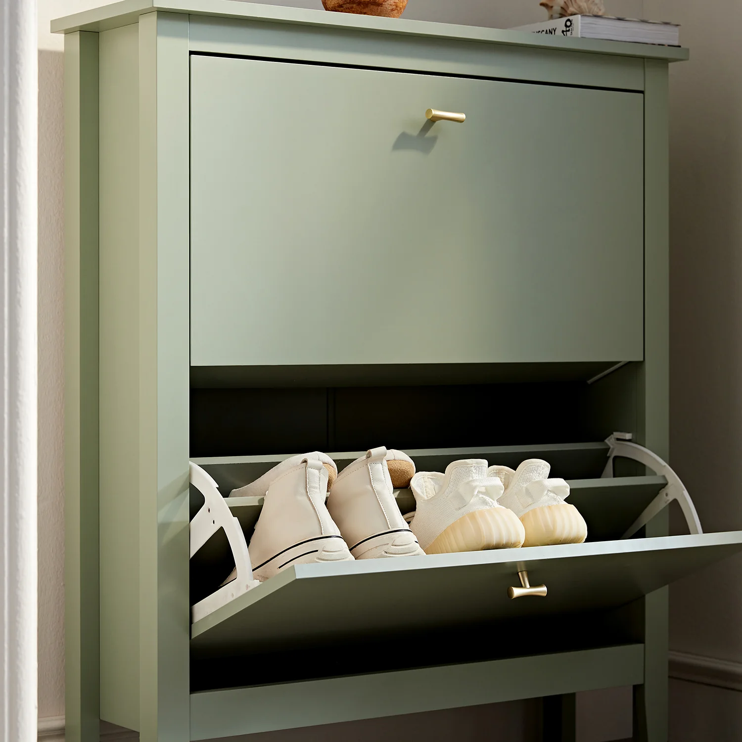 Oakham 2-Tier Shoe Cabinet, Desert Sage - Image 4