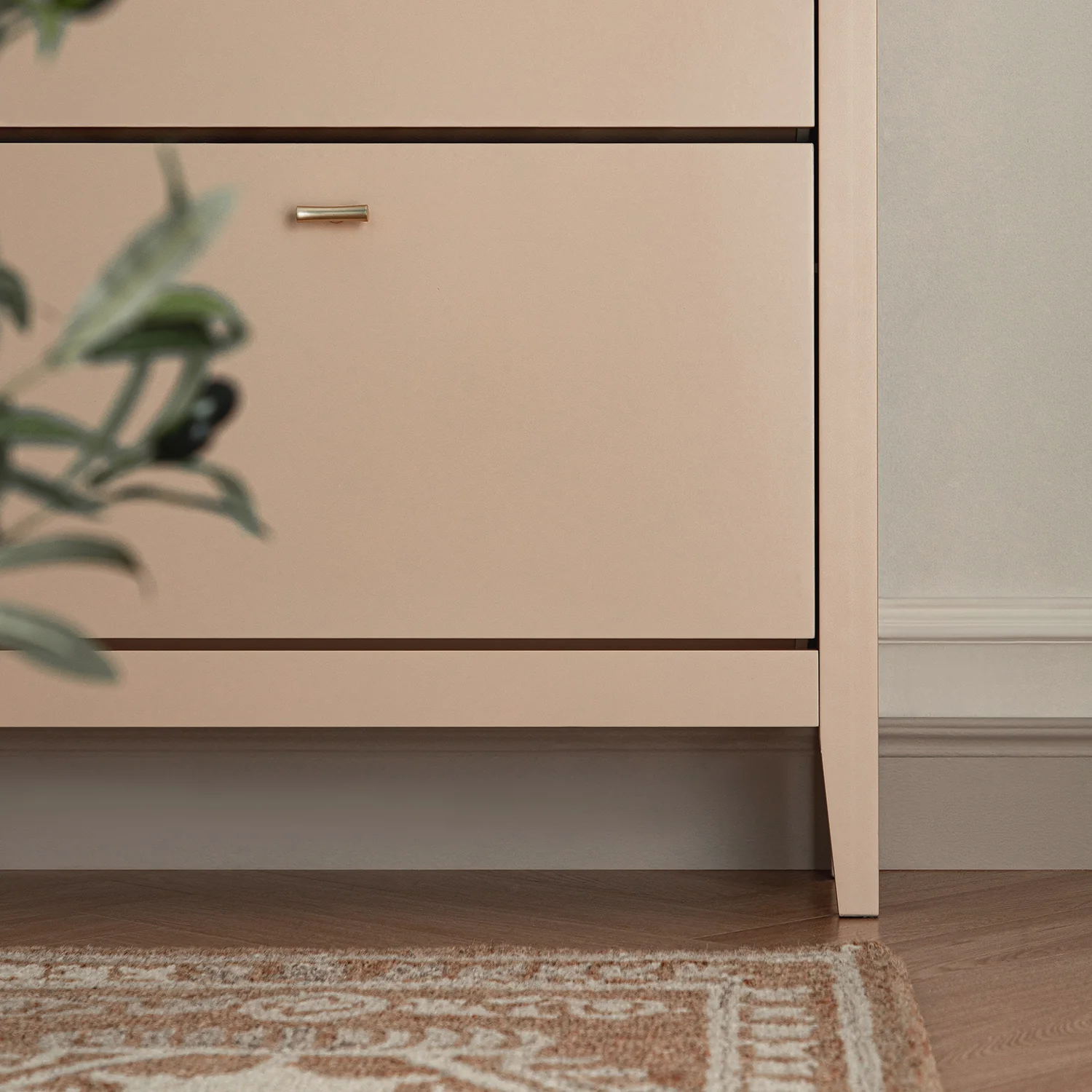 Oakham 2-Tier Shoe Cabinet, Nude Pink - Image 6