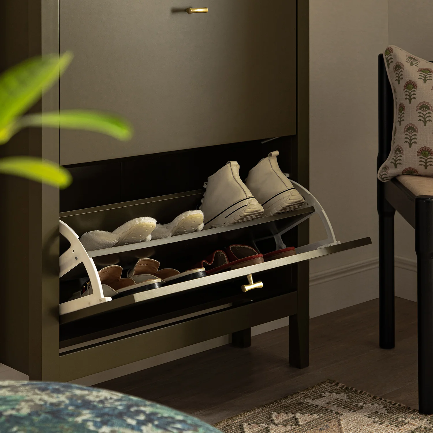 Oakham 2-Tier Shoe Cabinet, Olive Grove - Image 5