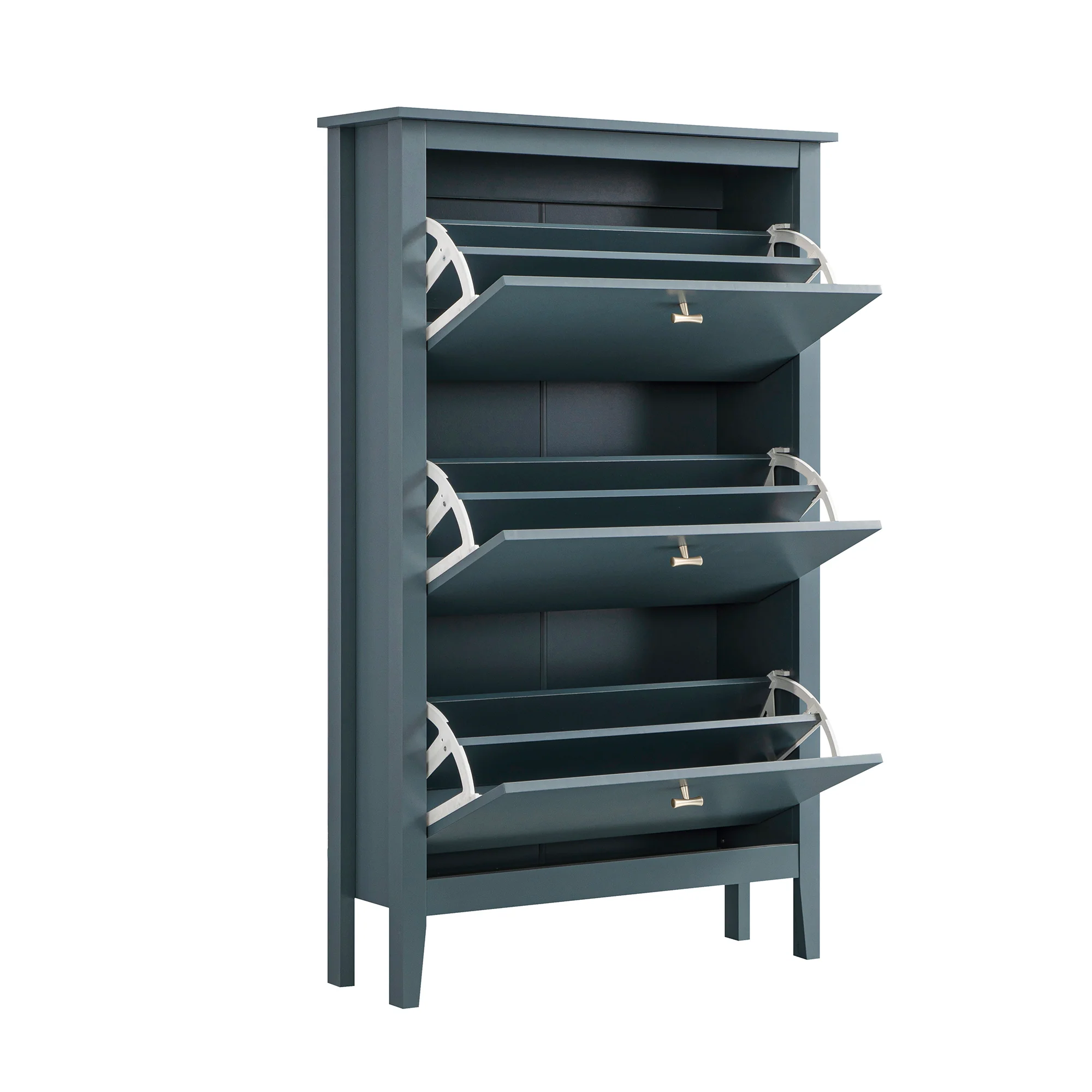 Oakham 3-Tier Shoe Cabinet, Stormy Blue - Image 10
