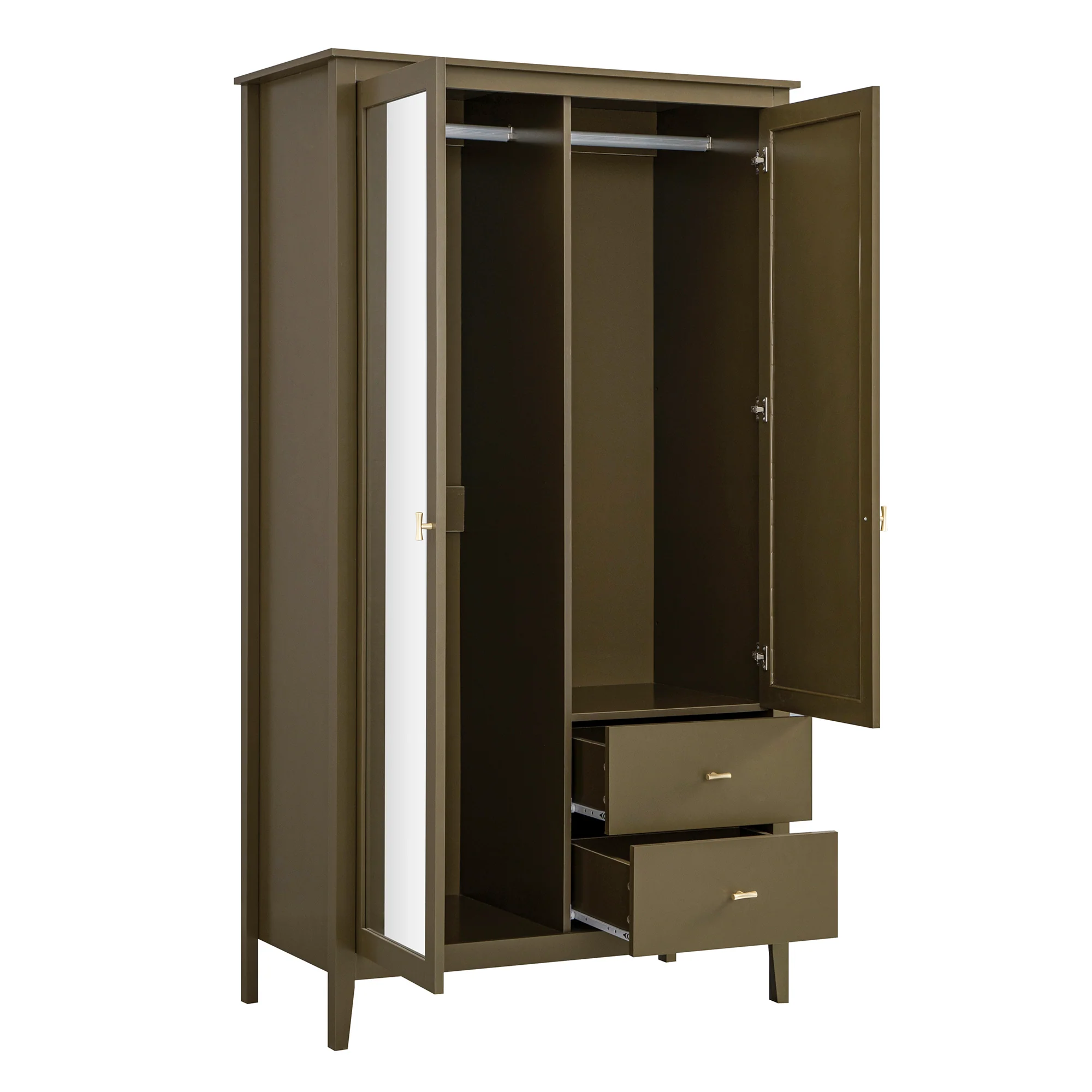 Oakham Mirrored Double Wardrobe, Olive Grove - Image 12