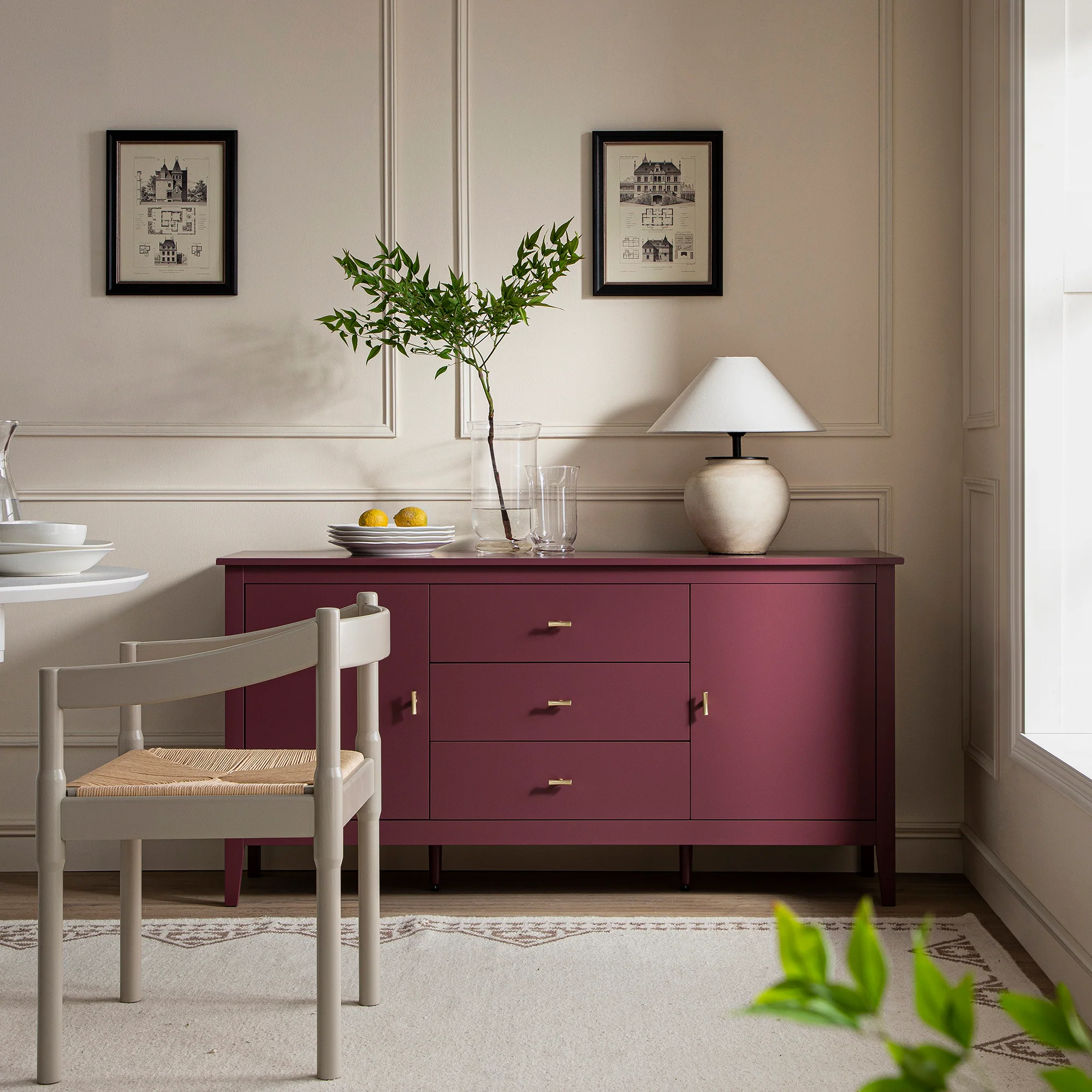 Oakham Wide Sideboard with Drawers, Wild Cherry