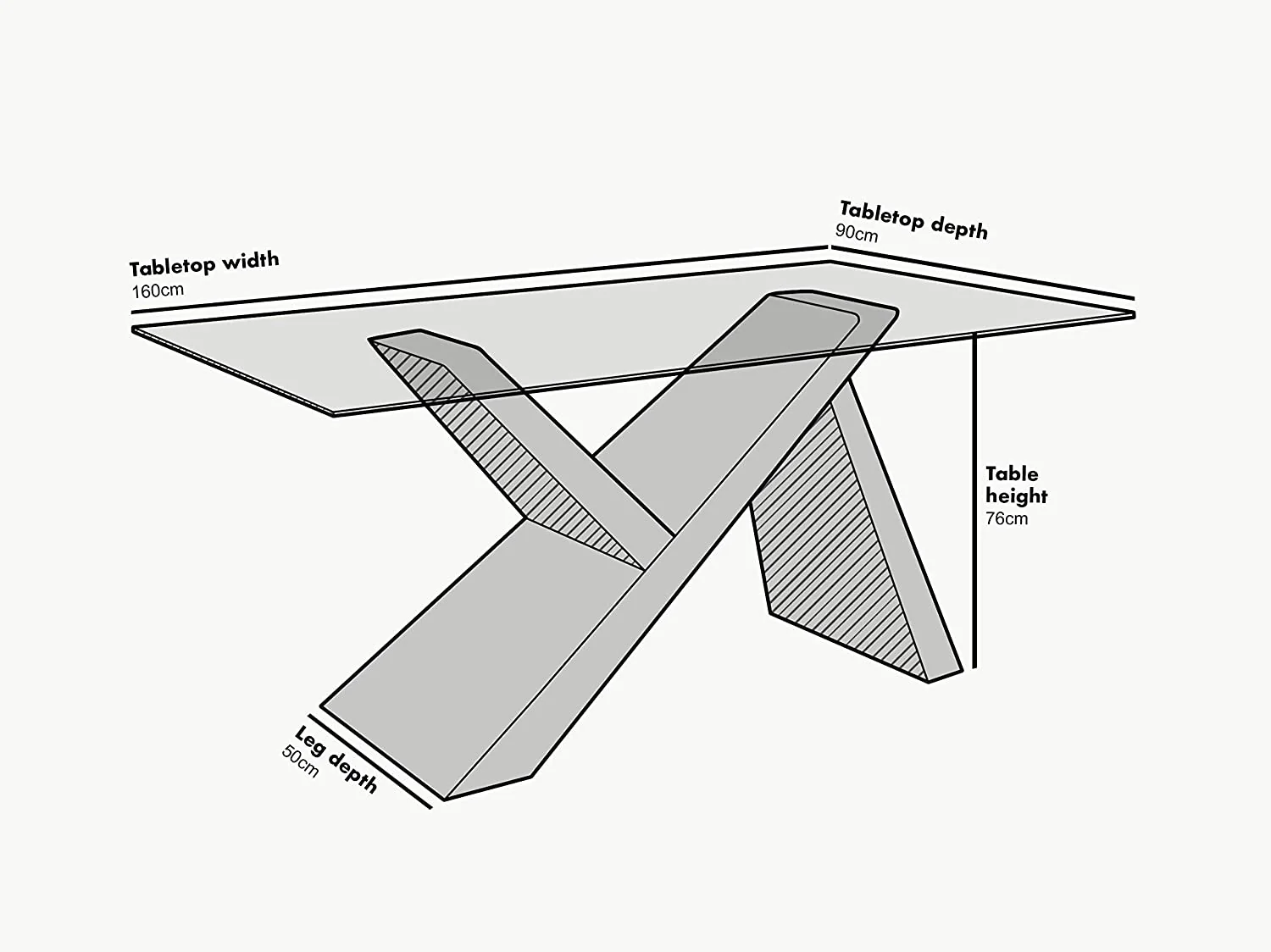 Orillia Oak Effect 160 cm Dining Table with Clear Glass Top - Image 4