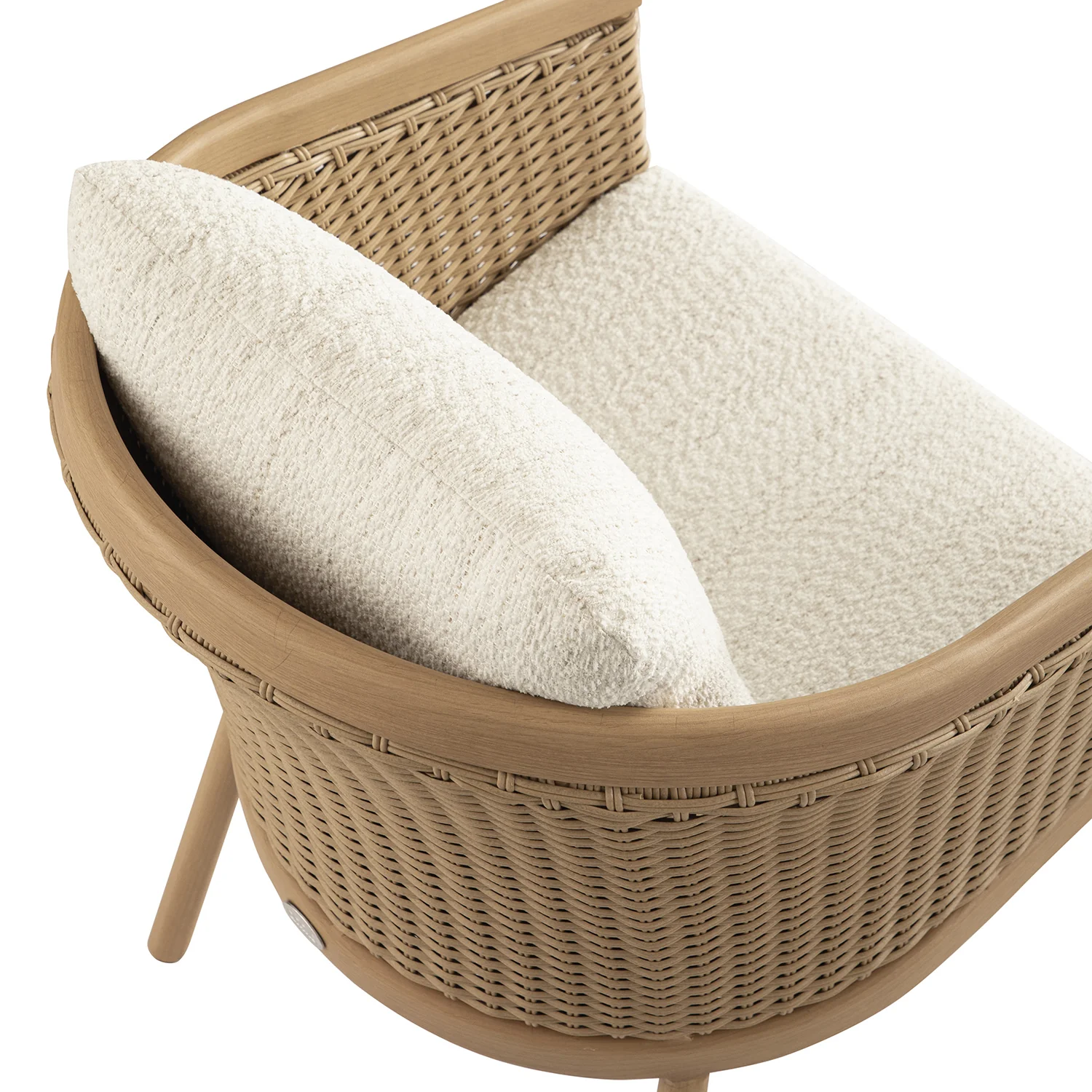 Panarea Indoor and Outdoor Wicker 4-Seater Square Dining Set - Image 17
