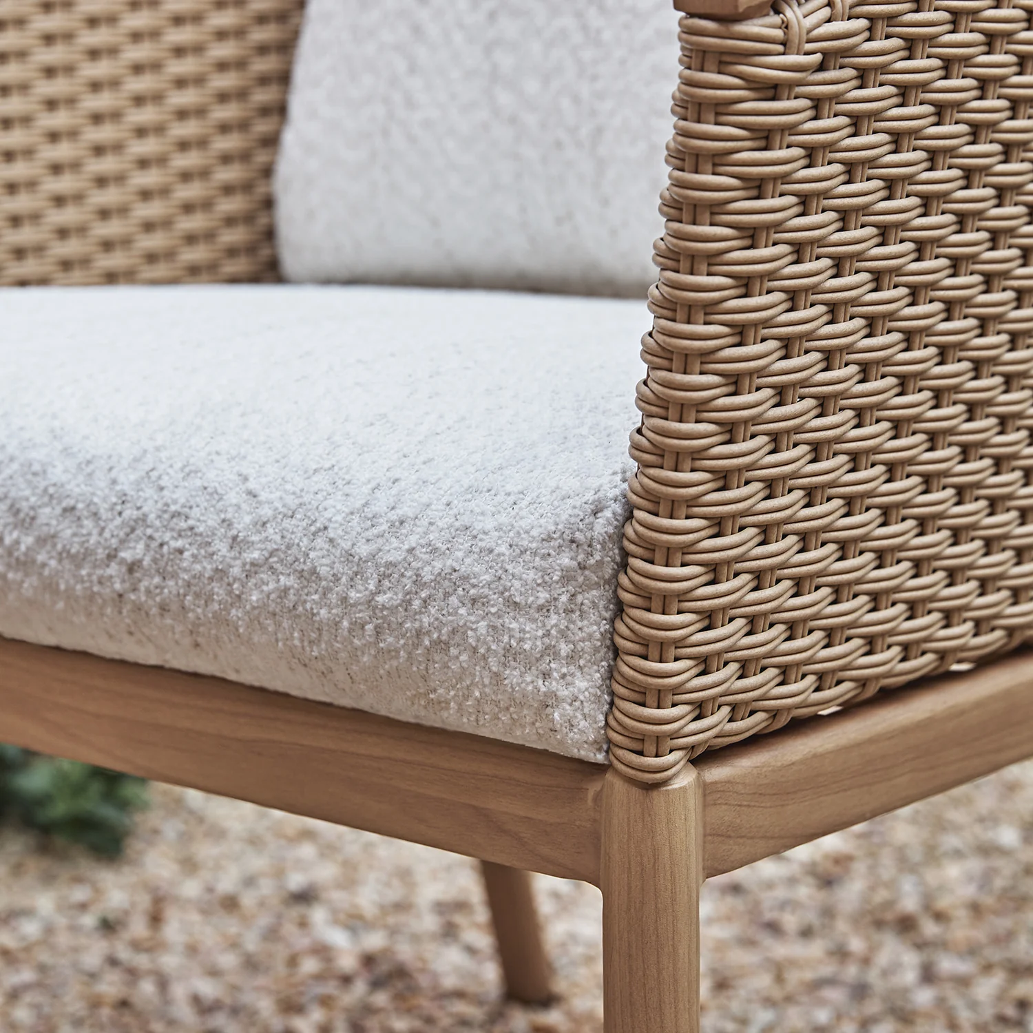Panarea Indoor and Outdoor Wicker 4-Seater Square Dining Set - Image 6