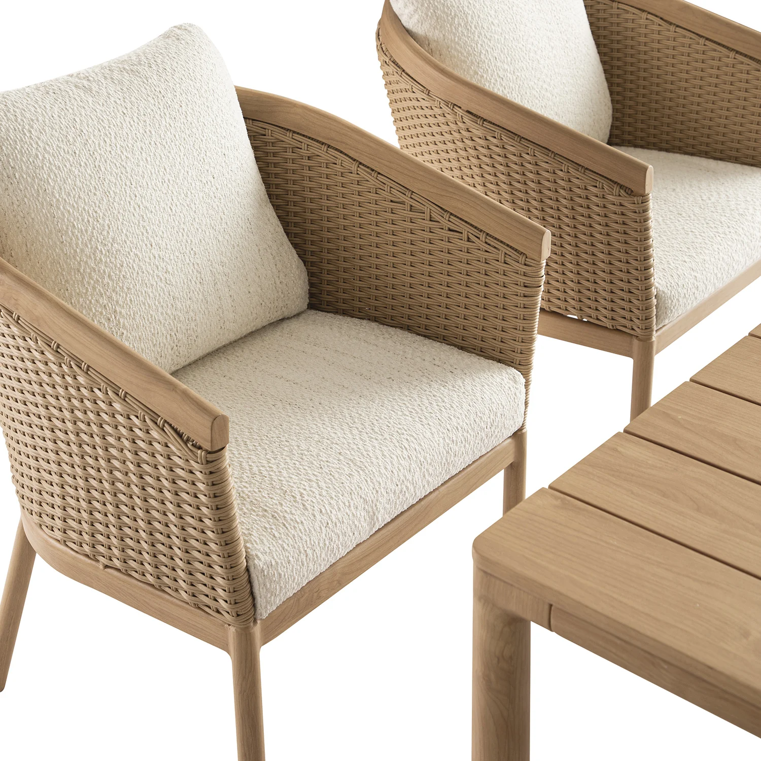 Panarea Indoor and Outdoor Wicker 6-Seater Rectangular Dining Set - Image 15