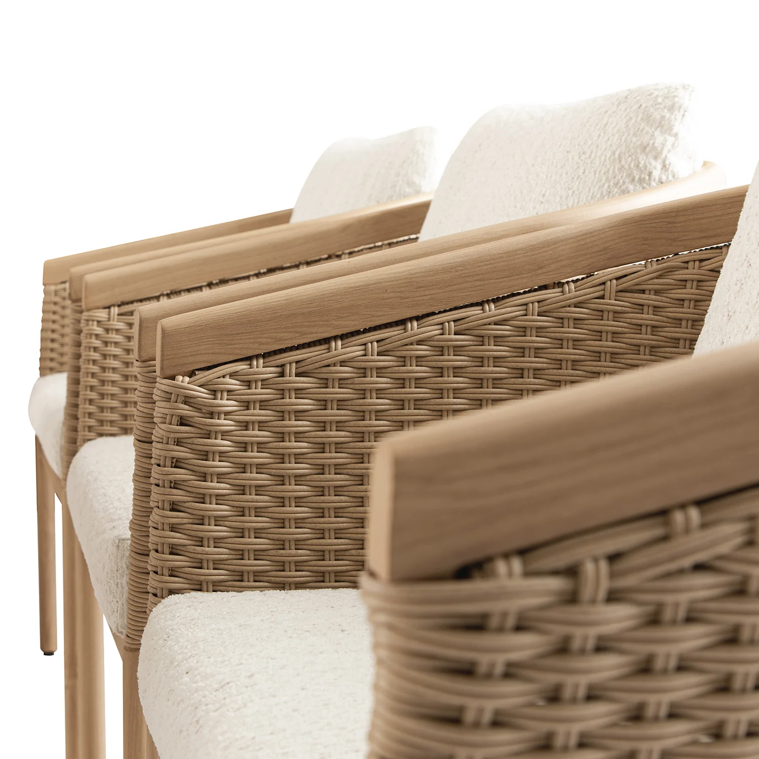 Panarea Indoor and Outdoor Wicker 8-Seater Rectangular Dining Set - Image 7