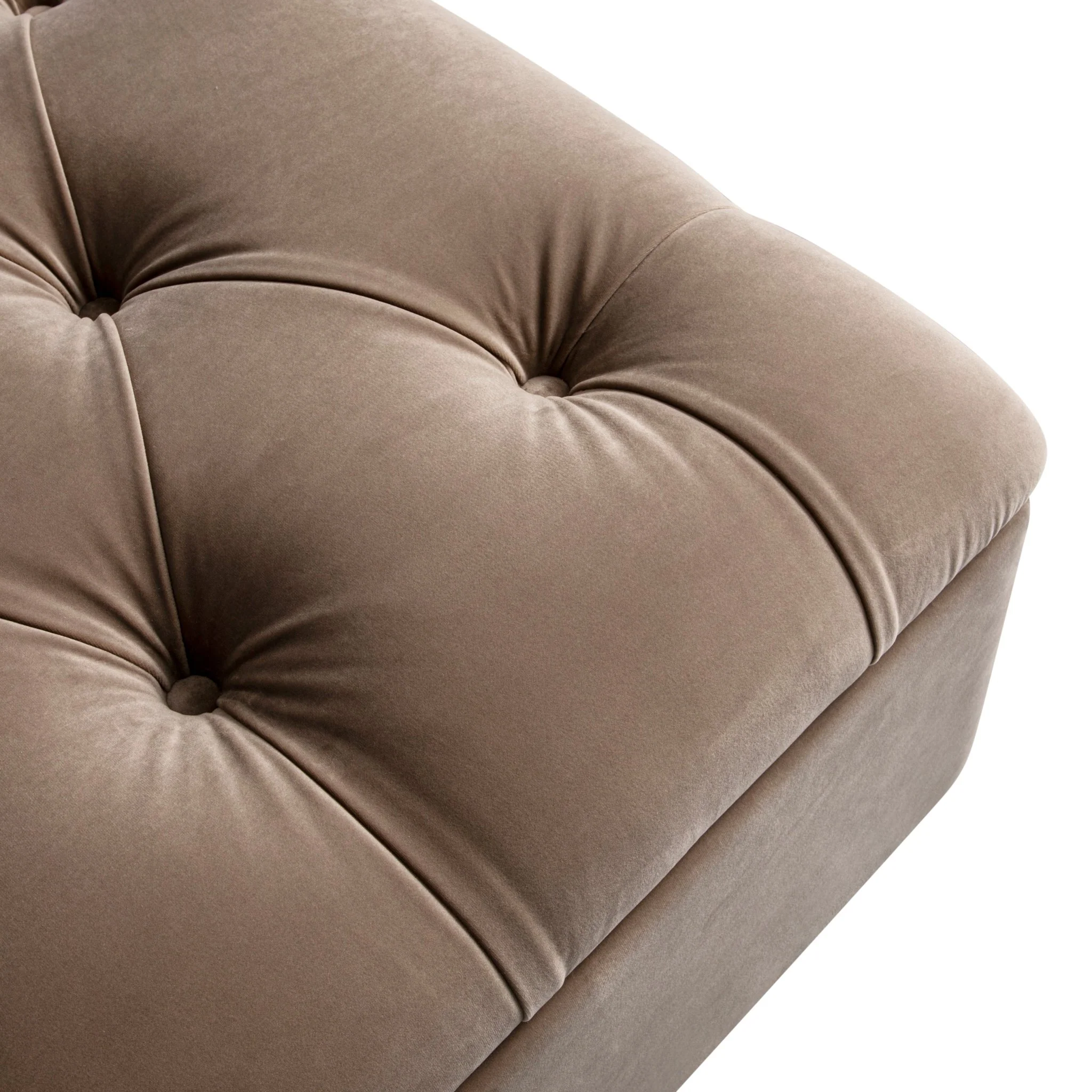 Portland Single Buttoned Fold-Out Bed in Ottoman, Mink Velvet - Image 19
