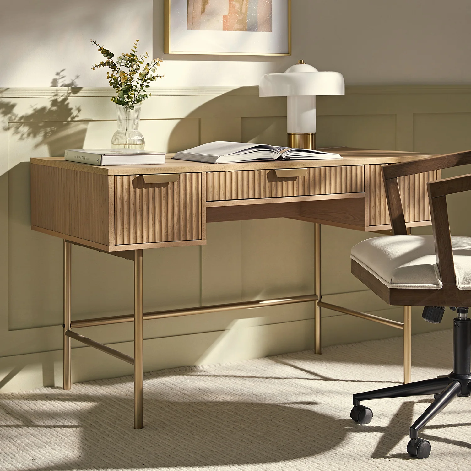 Richmond Ridged Dressing Table, Light Ash