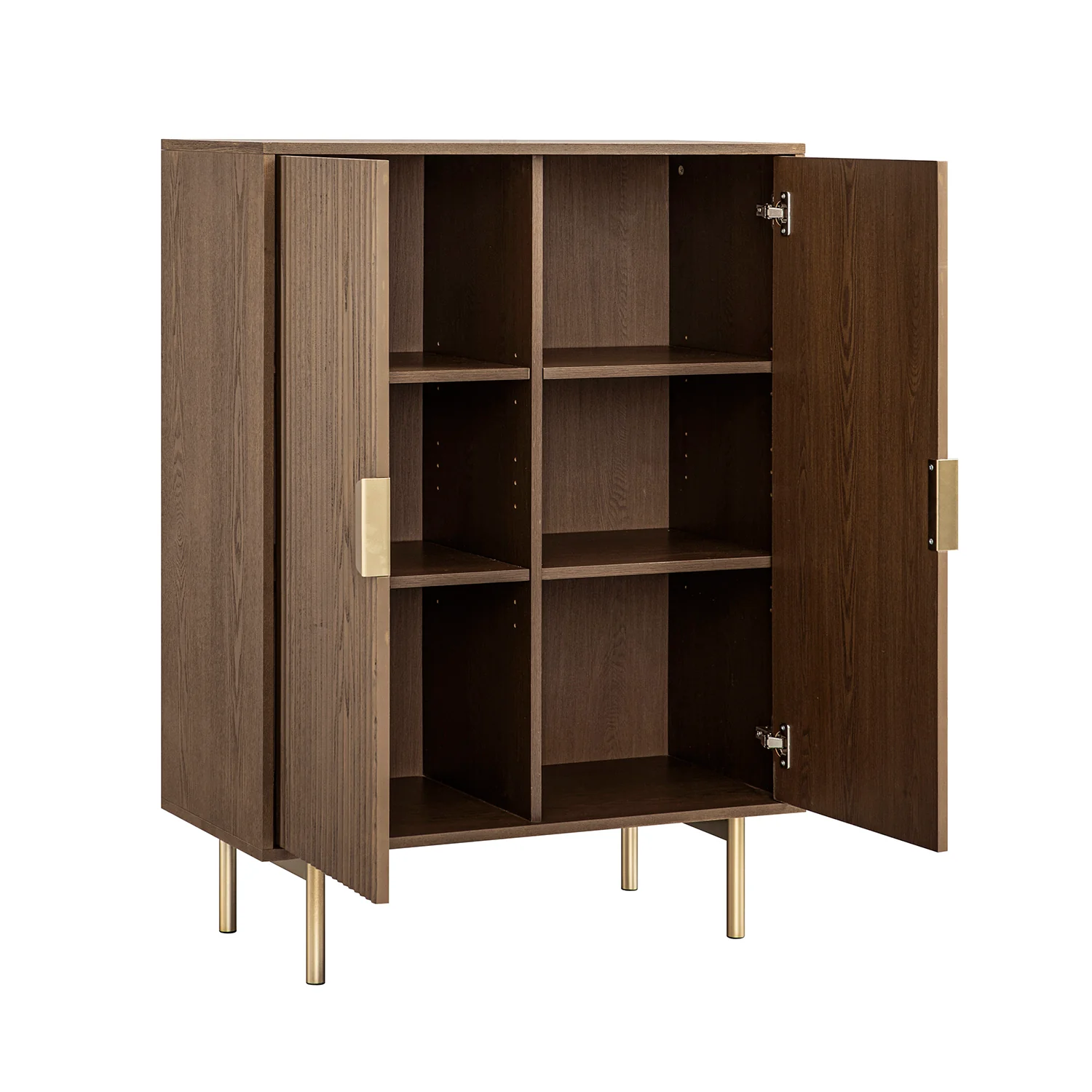 Richmond Ridged Highboard Storage Cabinet, Dark Ash - Image 10