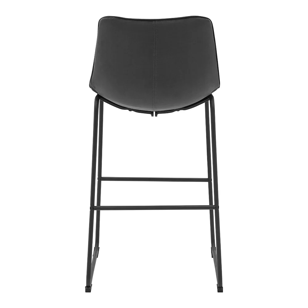 Sutton Set of 2 Bar Stools with Fluted Back (Grey Velvet) - Image 8