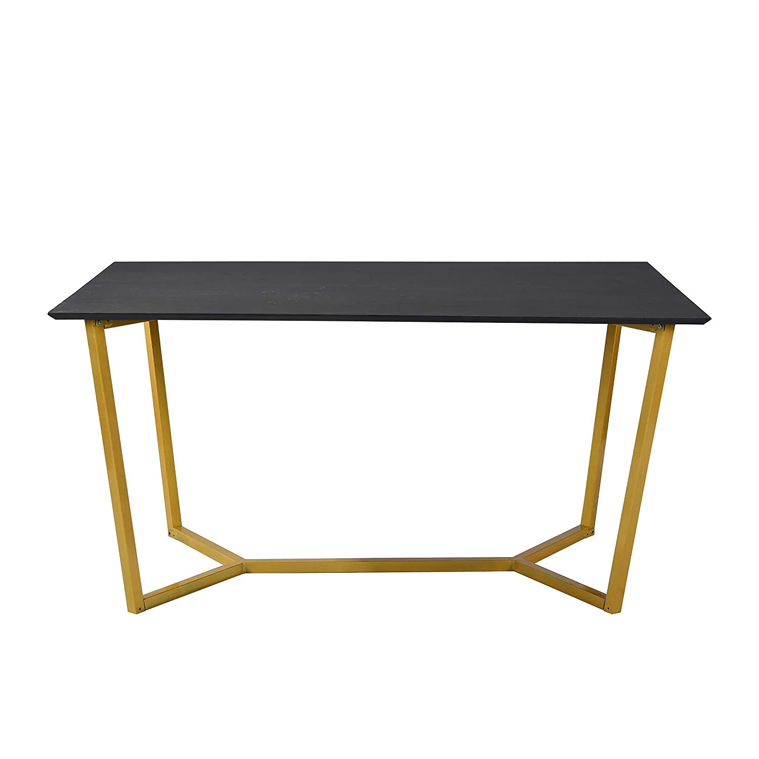 SIERRE 6 Seater Dark Oak Dining Table with Geometric Metal Legs - Image 6
