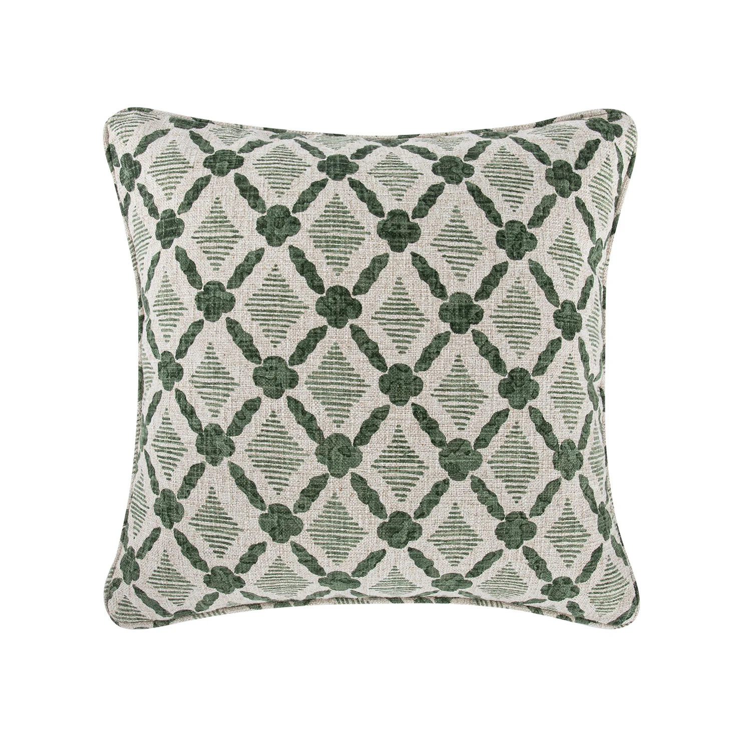 Tessera Spruce Green Luxury Linen Cushion