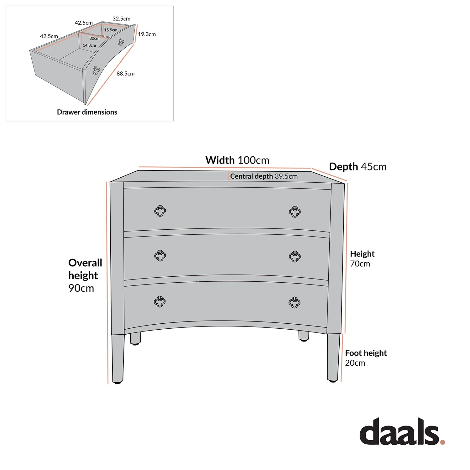 Thalia Concave Chest of Drawers, Silver Oak - Image 7